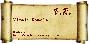 Vizeli Romola névjegykártya